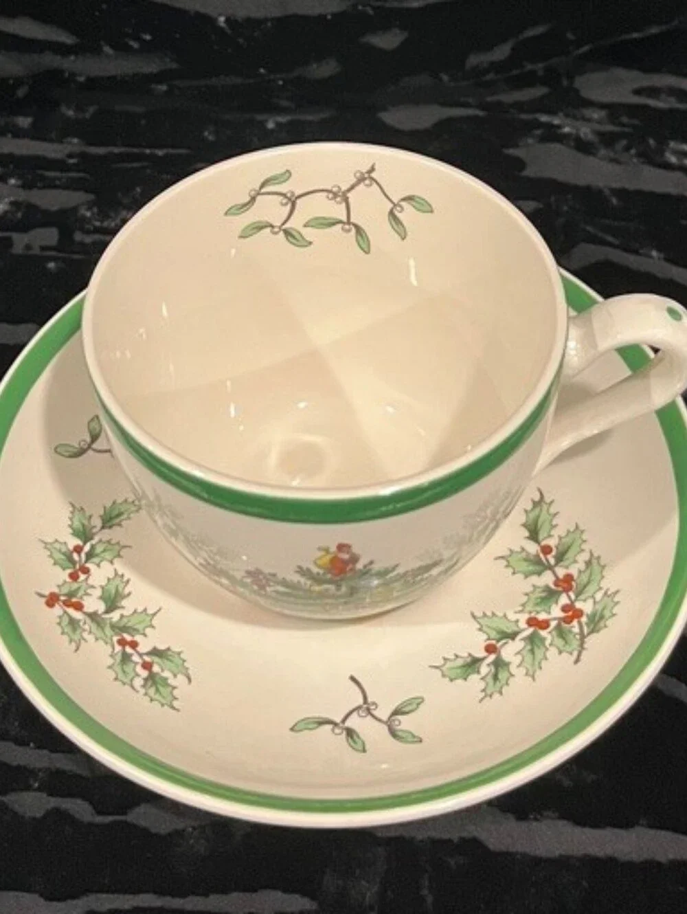 2 Sets Vintage Pre-1994 Spode Christmas Tree Cup & Saucer Set English Made EUC